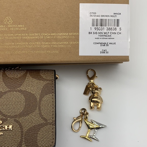 Coach 
Boxed Mini Wallet On A Chain In Blocked Signature Canvas - Picture 10 of 12